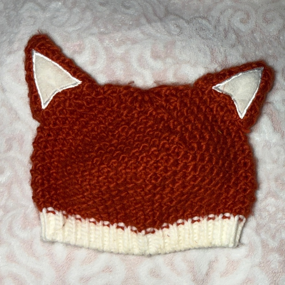 Knitted fox ear beanie
